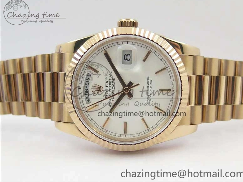 MiroTime 0117 MultiPurpose Day-Date 36 RG 128239 Bp Maker Best Edition White Dial on RG President Bracelet 3139